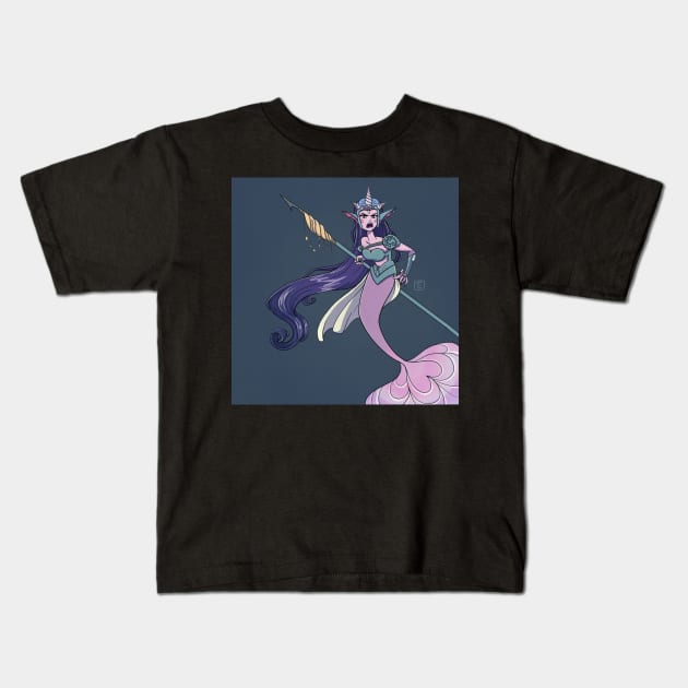 Mermaid Warrior Princess Kids T-Shirt by Tihara